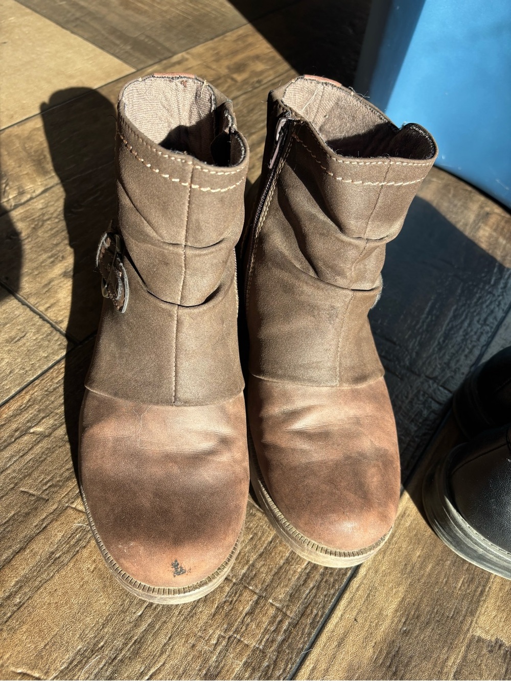 Brown Ankle Boots with Buckle - Picture 2 of 3